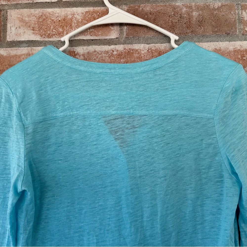 Lilly Pulitzer 100% Linen Mindy Tunic Top Turquoise Women’s Small Beach - Picture 8 of 9